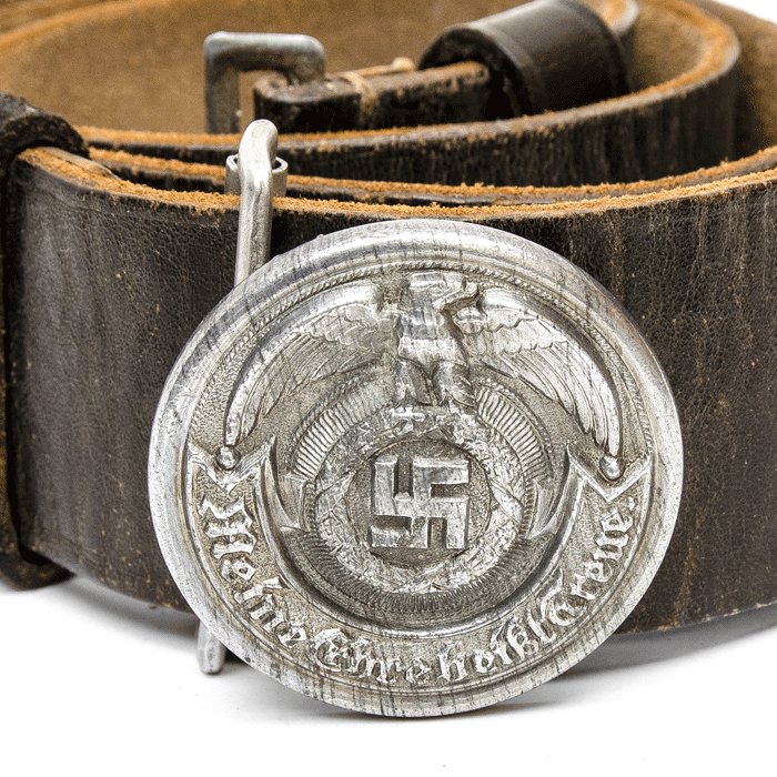 SJA62 SS officer's leather belt and zinc buckle — image 3