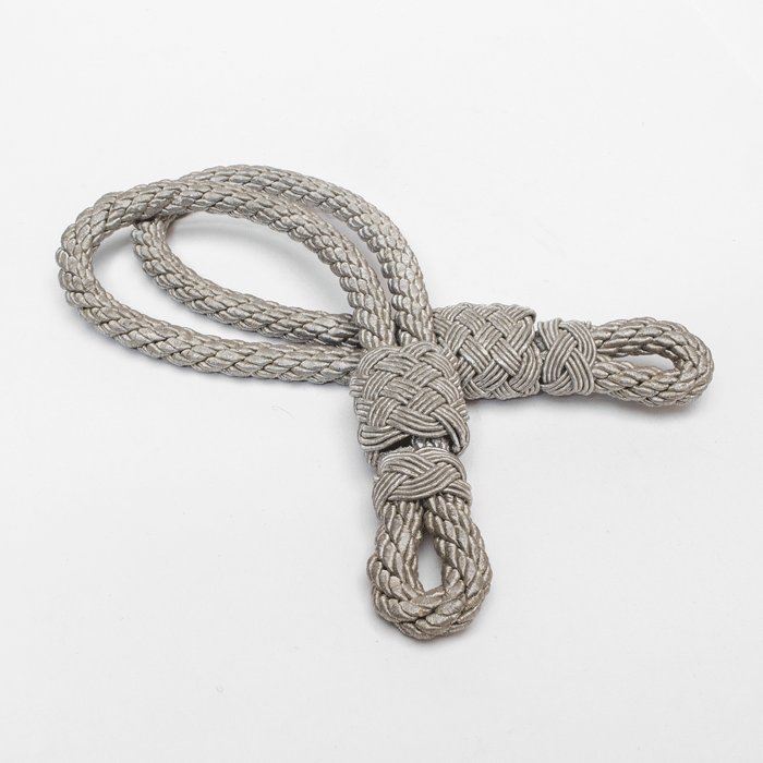 XMA19 Adjustable officer's silver metallic chincord for a visored cap — image 2