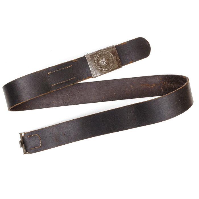 UBA7 Heer EM painted steel buckle and black leather belt — image 3