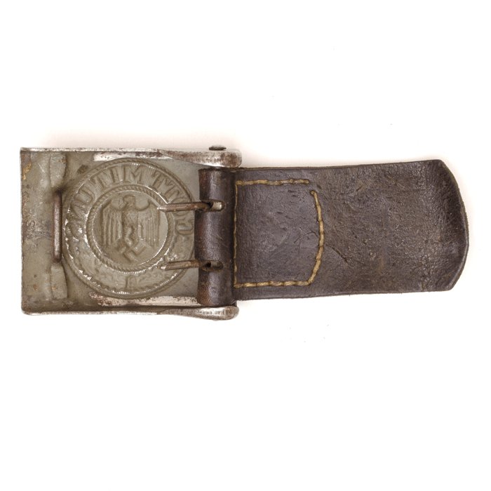 UBA7 Heer EM painted steel buckle and black leather belt — image 6