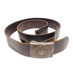 UBA7 Heer EM painted steel buckle and black leather belt