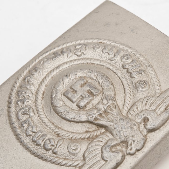 SPA10 Unmarked Overhoff made Waffen-SS EM belt buckle — image 4