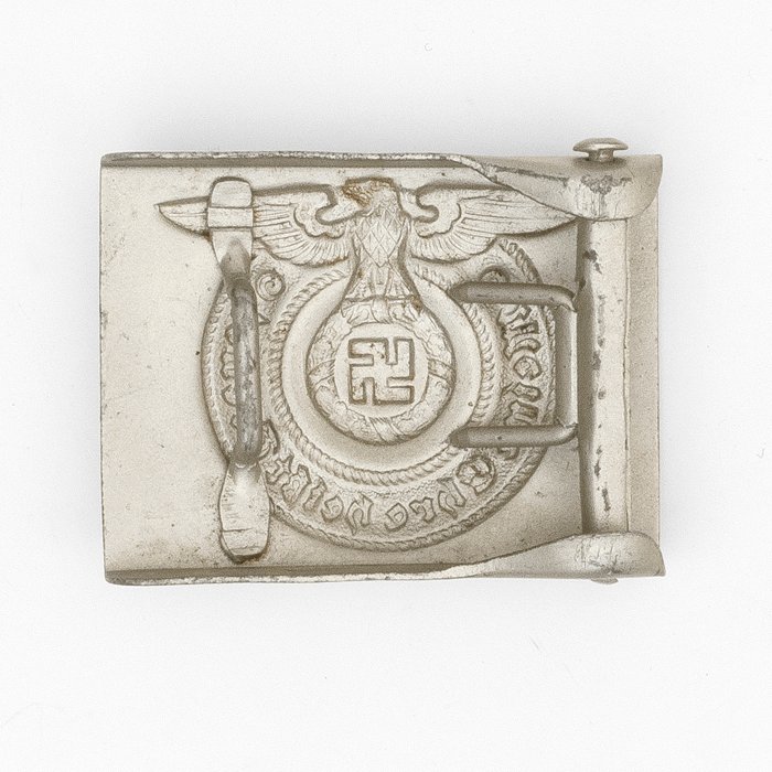 SPA10 Unmarked Overhoff made Waffen-SS EM belt buckle — image 5