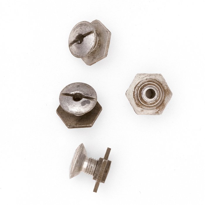 AHJ111 Set of slotted bolts and notes for later Luftwaffe M38 Fallschirmjäger helmet — image 5