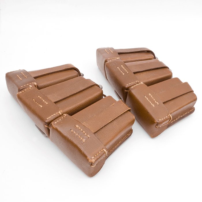 SPA7 Matched pair of Luftwaffe brown leather 98k ammunition pouches — image 3