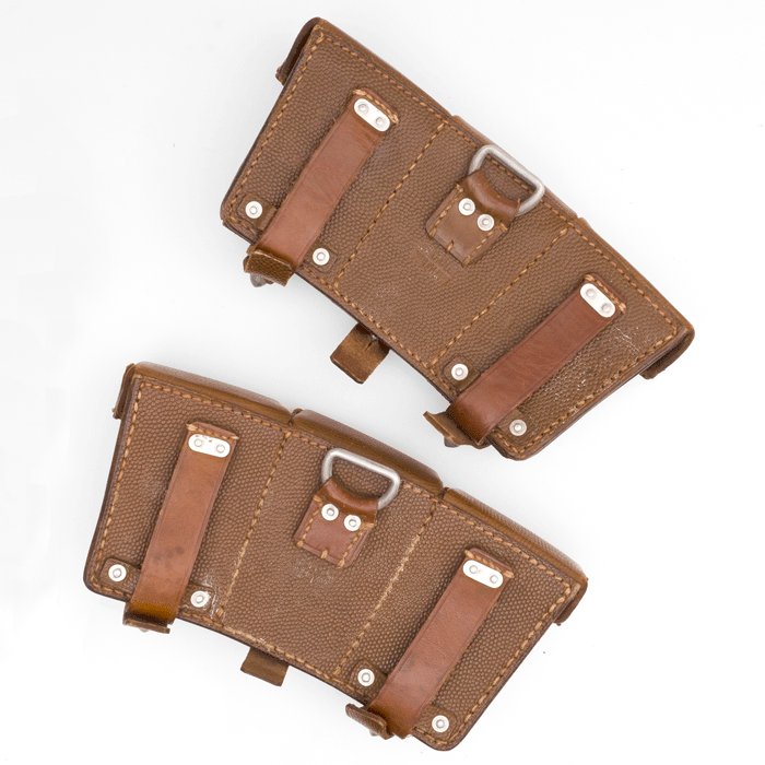 SPA7 Matched pair of Luftwaffe brown leather 98k ammunition pouches — image 4