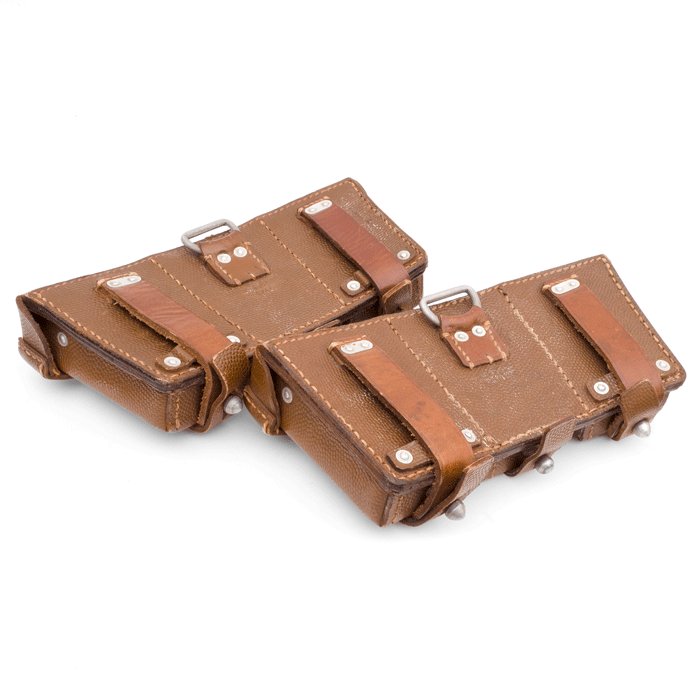 SPA7 Matched pair of Luftwaffe brown leather 98k ammunition pouches — image 5