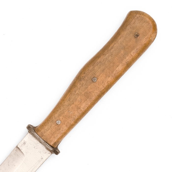 SJA15 Wooden handled fighting knife with spring loaded scabbard clip — image 10