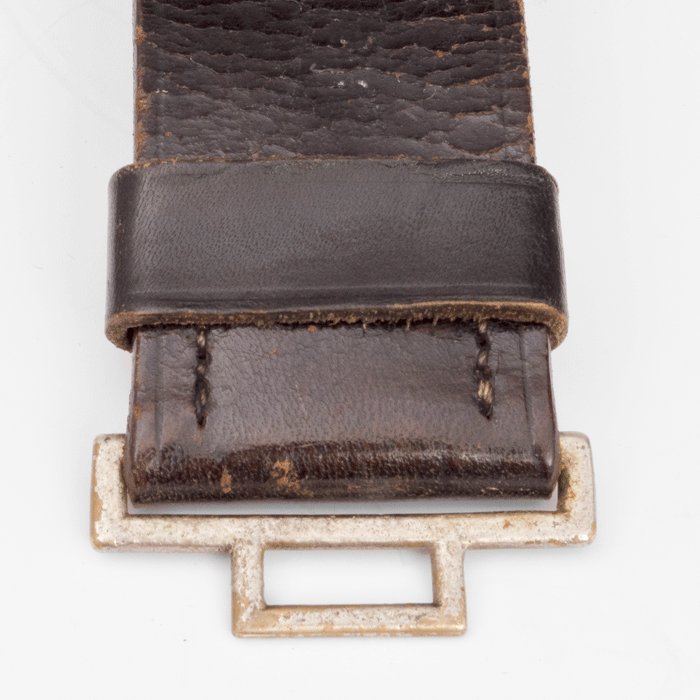 BAA6 SS officer's leather belt and nickel buckle — image 12