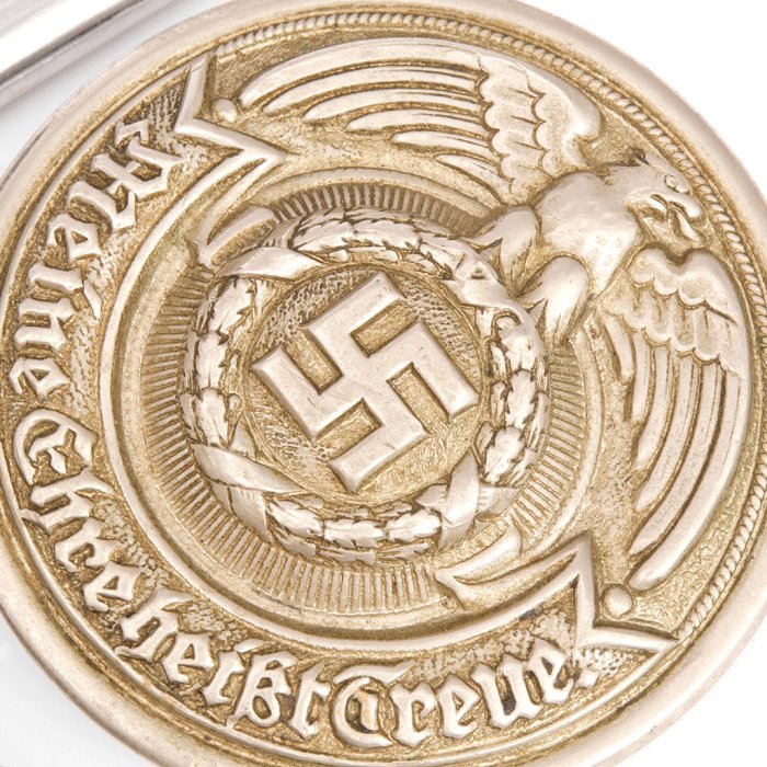 BAA6 SS officer's leather belt and nickel buckle — image 7