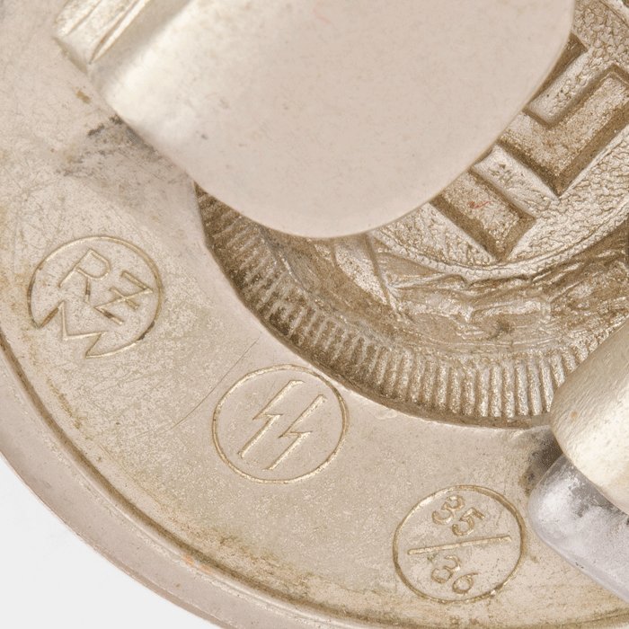 BAA6 SS officer's leather belt and nickel buckle — image 9