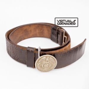 BAA6 SS officer's leather belt and nickel buckle