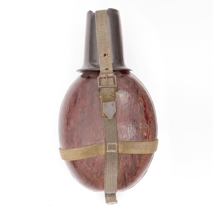 1A2O Plastic impregnated wood water bottle with bakelite drinking cup — image 3