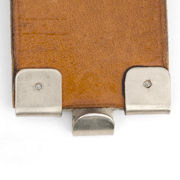 MAA12 Gunstock brown leather Luftwaffe service belt with blue Luftwaffe painted buckle and leather tab — image 10