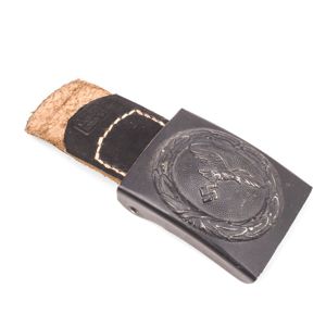 PEA15 Blue painted Luftwaffe EM belt buckle with leather tab