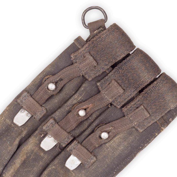 OT004 Blue MP40 magazine pouch with metal tipped web straps — image 3