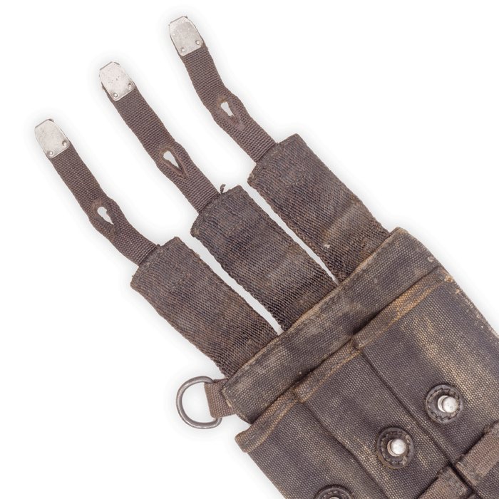 OT004 Blue MP40 magazine pouch with metal tipped web straps — image 6