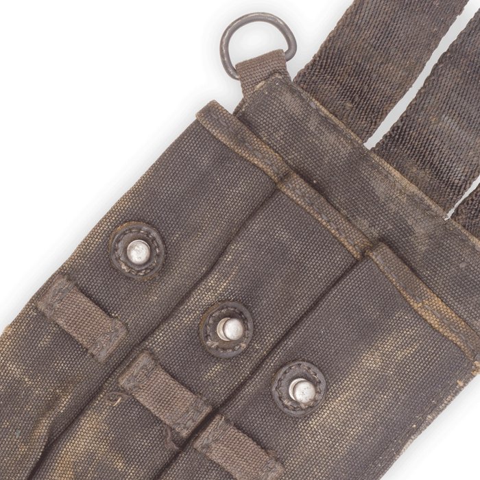 OT004 Blue MP40 magazine pouch with metal tipped web straps — image 7