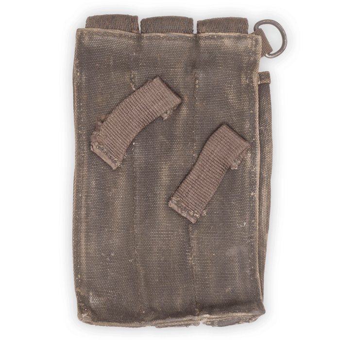 OT004 Blue MP40 magazine pouch with metal tipped web straps — image 8