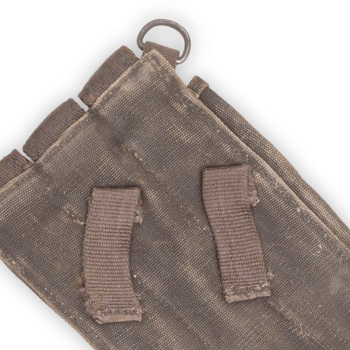 OT004 Blue MP40 magazine pouch with metal tipped web straps — image 9