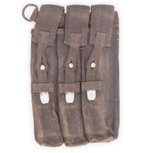 OT004 Blue MP40 magazine pouch with metal tipped web straps