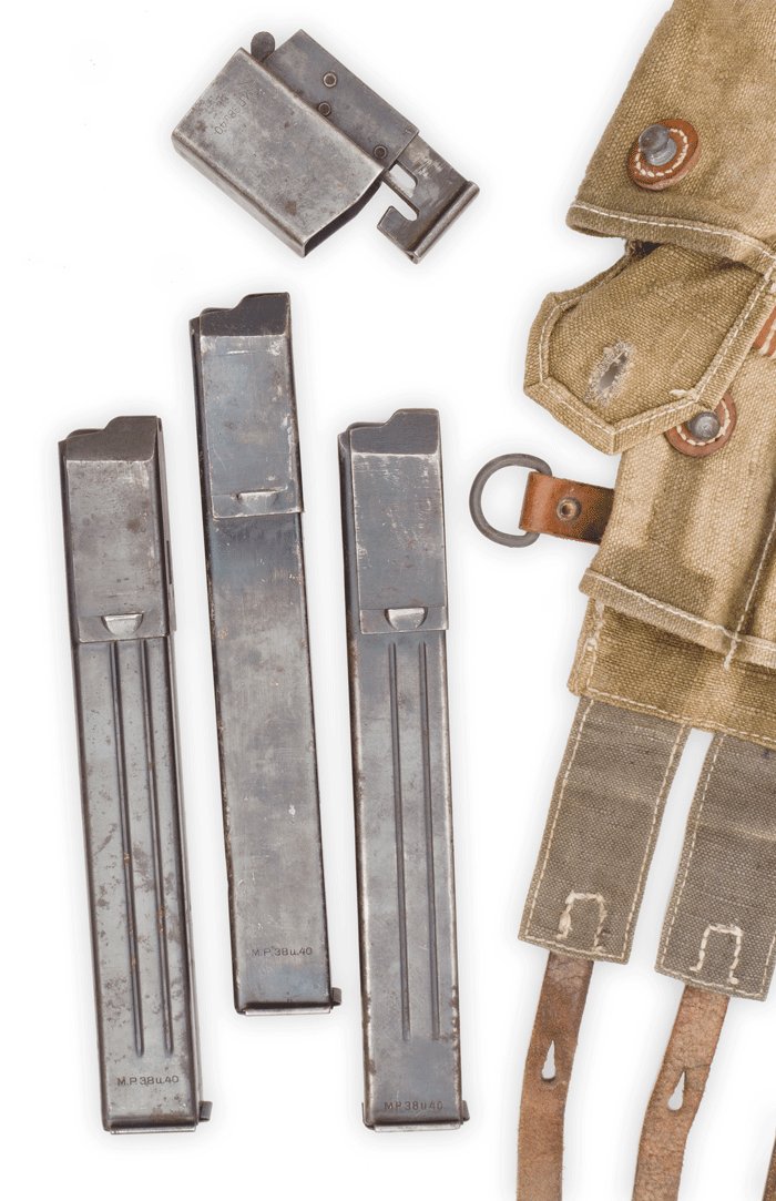 TPA20 1943 dated MP40 pouch with three magazines and speed loader — image 8