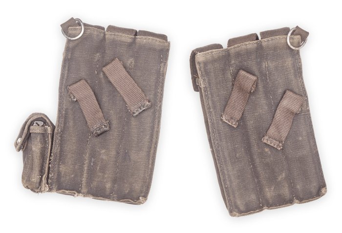 MDA20 Matched pair of blue MP40 magazine pouches with metal tipped straps — image 8