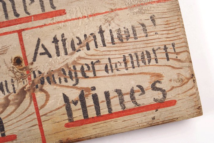 AR021 Wooden minefield warning sign — image 6