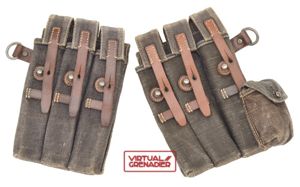 AMS05 Matching pair of Luftwaffe blue MP-38/40 pouches with brown …