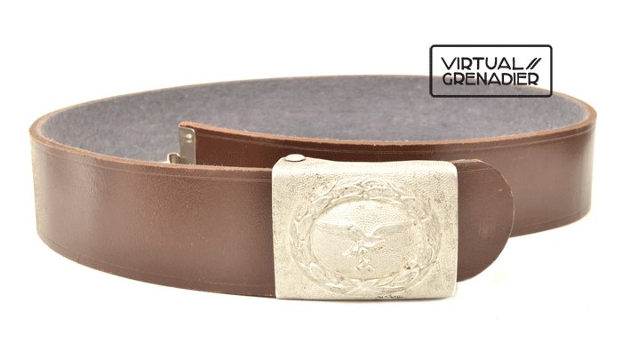 AMS027 Early Luftwaffe EM parade belt with blue grey felt backing and aluminum buckle — image 2