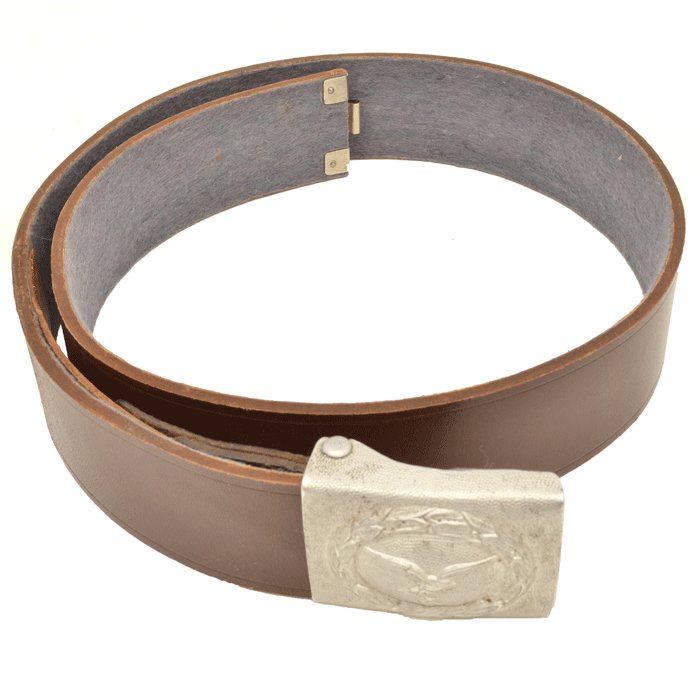 AMS027 Early Luftwaffe EM parade belt with blue grey felt backing and aluminum buckle — image 3