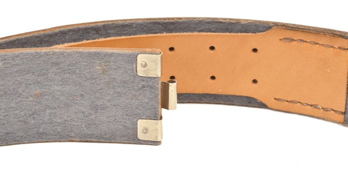AMS027 Early Luftwaffe EM parade belt with blue grey felt backing and aluminum buckle — image 6