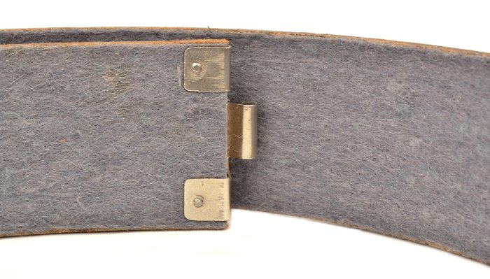 AMS027 Early Luftwaffe EM parade belt with blue grey felt backing and aluminum buckle — image 7