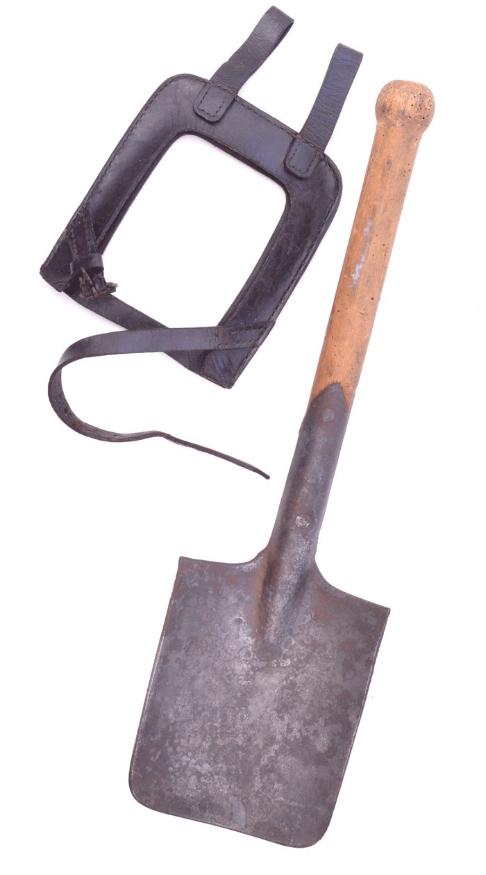 AMS037 Straight handle entrenching tool with maker marked carrier — image 6