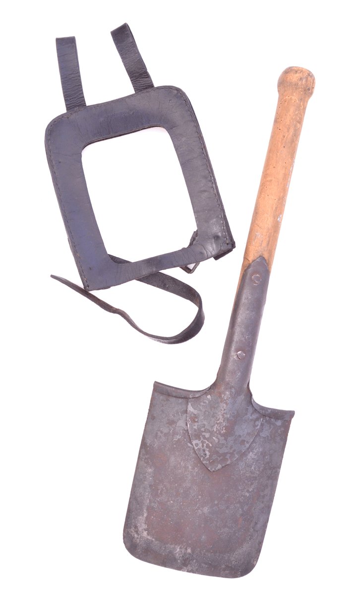 AMS037 Straight handle entrenching tool with maker marked carrier — image 7