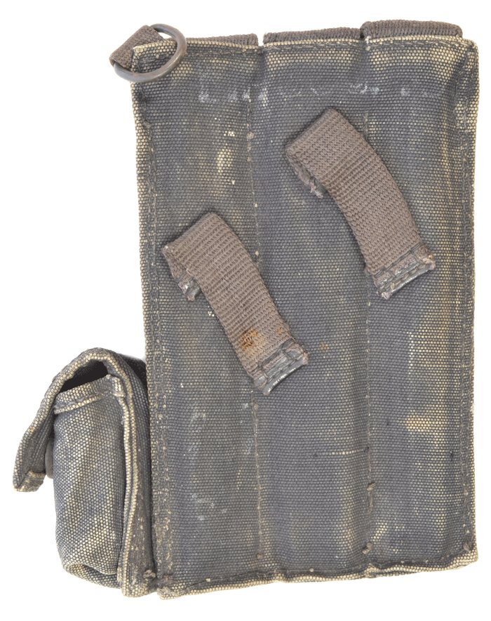 KOA6 Slightly mismatched pair of blue MP40 magazine pouches with metal tipped straps — image 6