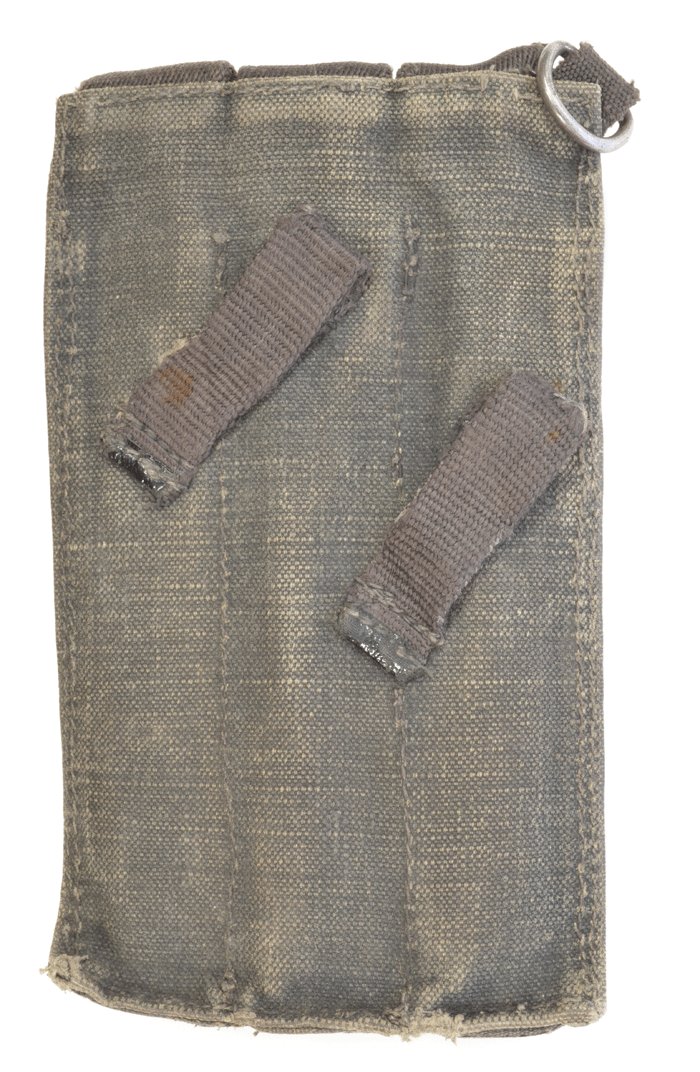 KOA6 Slightly mismatched pair of blue MP40 magazine pouches with metal tipped straps — image 9