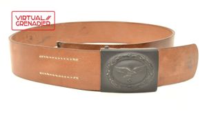AMS028 Almost mint unissued Luftwaffe gunstock brown EM belt with …