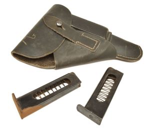 NMA4 Black leather holster for a small frame automatic pistol