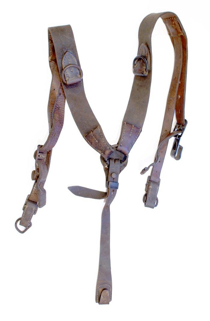 Leather Y equipment support straps — image 2