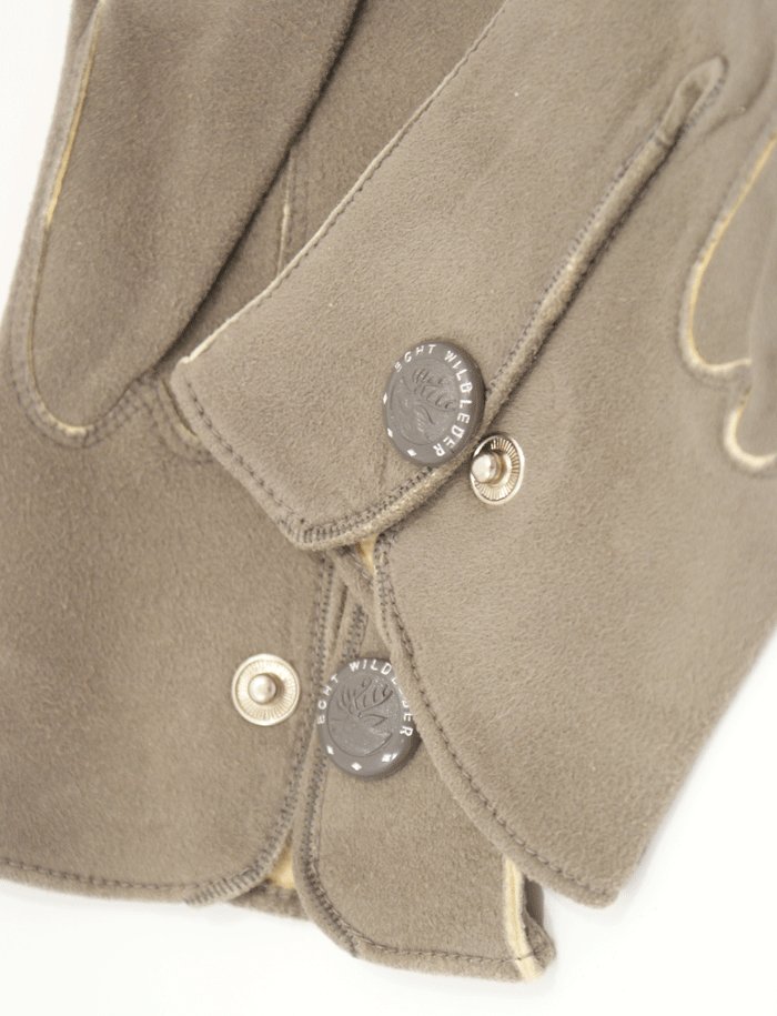 Mint pair of grey green deerskin gloves — image 5