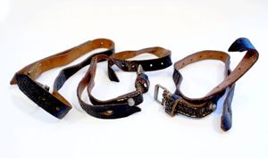 Set of three leather equipment straps
