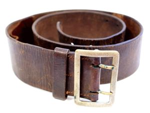 Officer's leather belt with double claw buckle