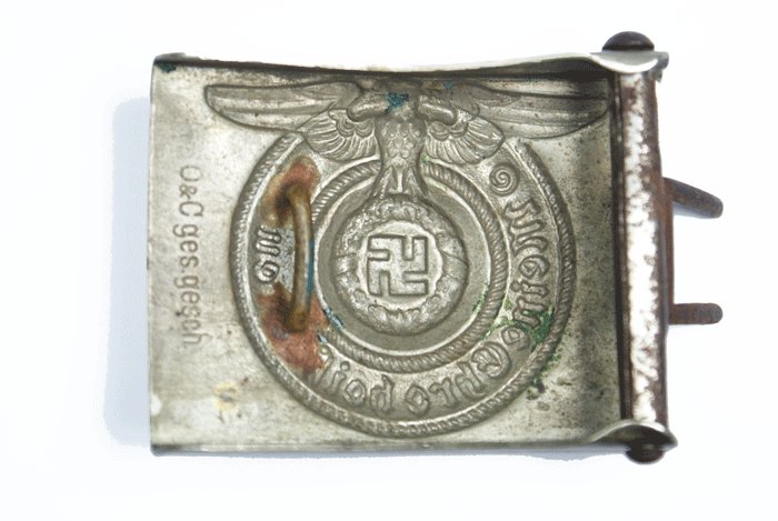 SS EM/NCO nickel silver belt buckle, O&C — image 3