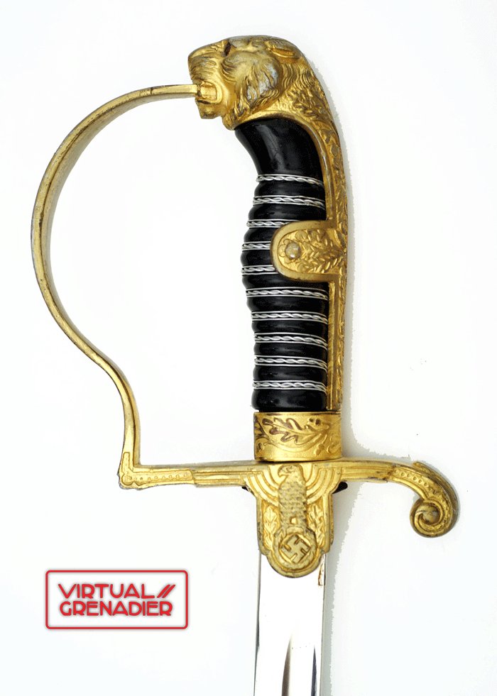 Eickhorn lion head Heer officer's saber with ruby eyes — image 2