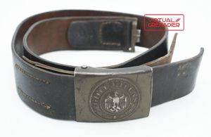 Heer EM leather belt with painted steel buckle