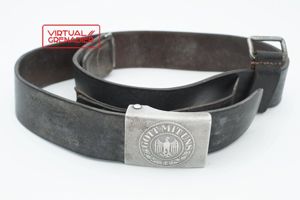 Heer EM leather belt with aluminum buckle and D-ring