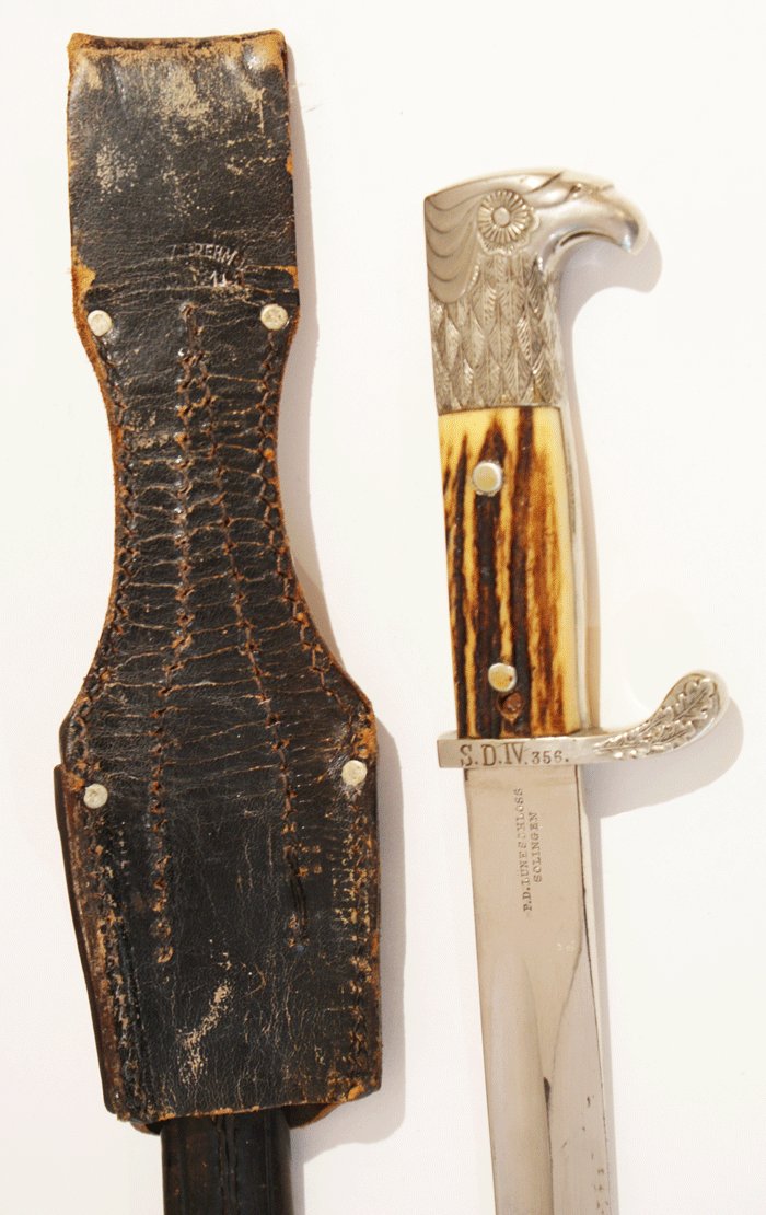 Stag handle Police long bayonet with matching numbers — image 7