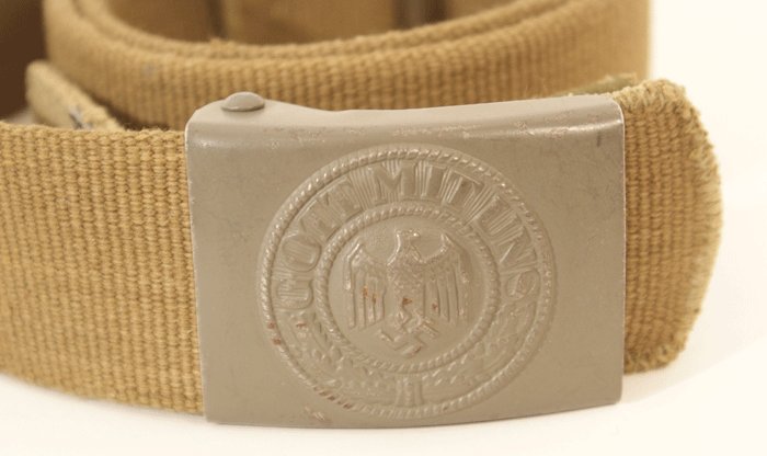 Heer EM tropical belt and field grey painted buckle with webbed tab — image 3