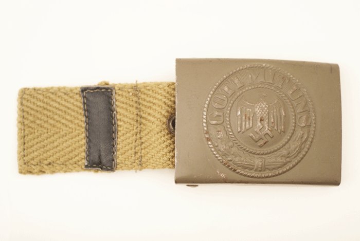 Heer EM tropical belt and field grey painted buckle with webbed tab — image 8